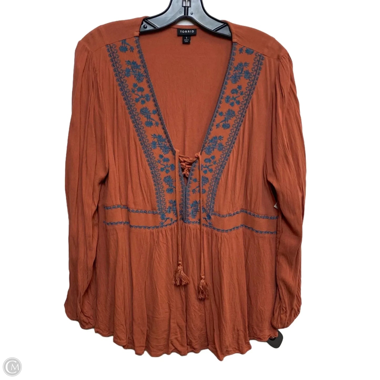 Top Long Sleeve By Torrid In Orange, Size: 1x