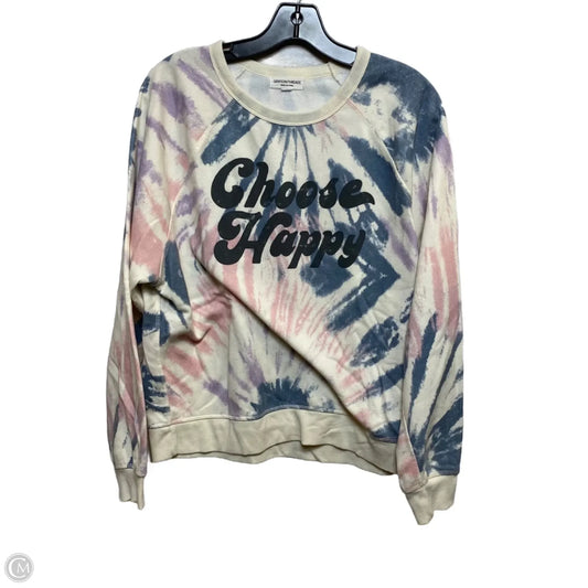 Top Long Sleeve By Grayson Threads In Blue & Cream, Size: M