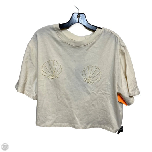 Top Short Sleeve By Future Collective In Cream, Size: M