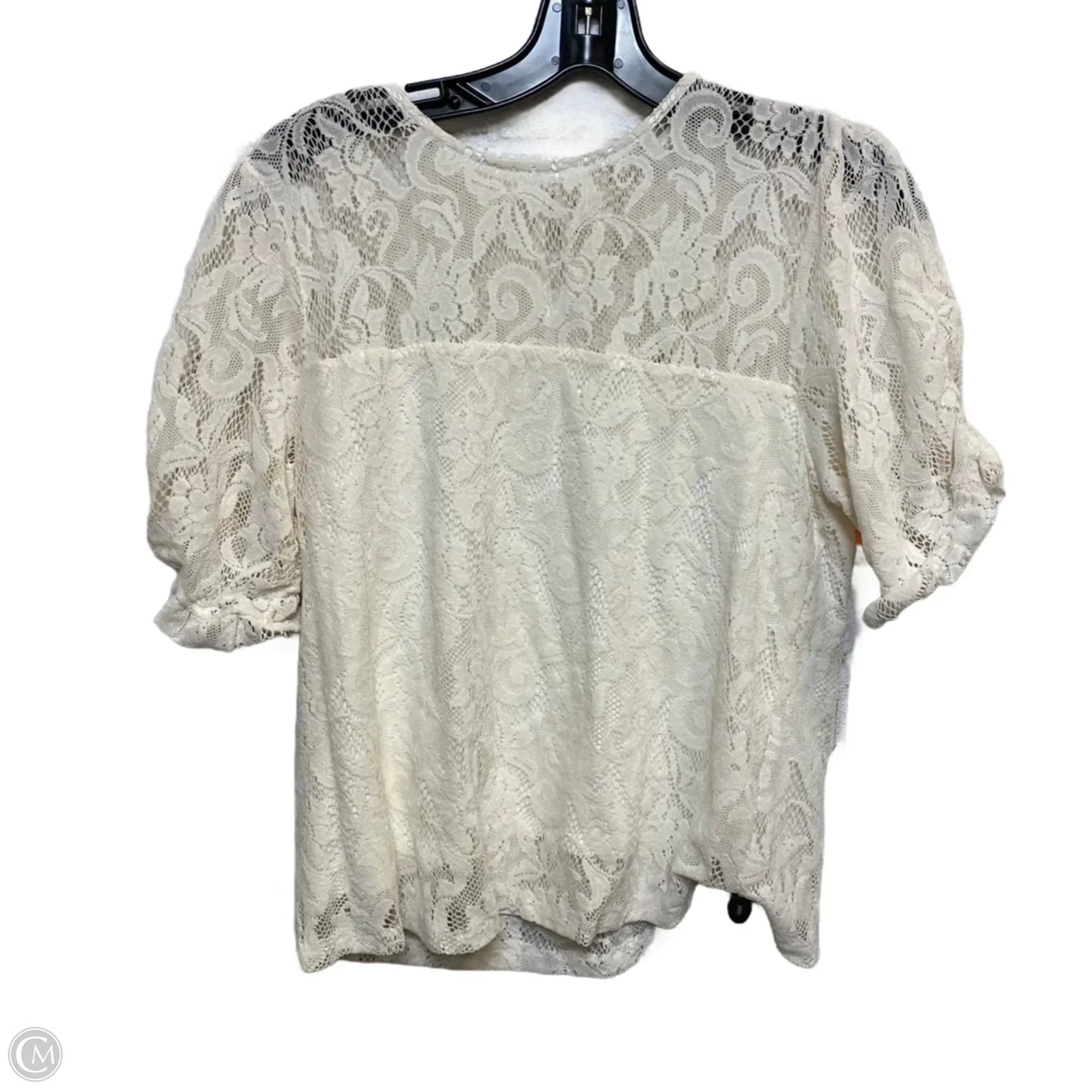 Top Short Sleeve By Anthropologie In Cream, Size: Xs