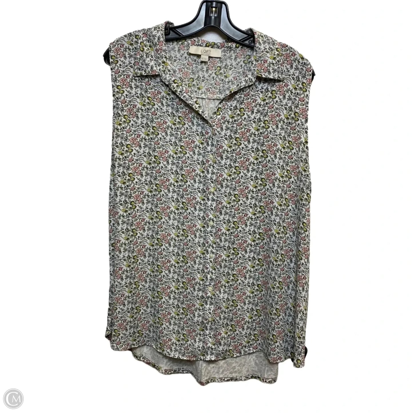 Top Sleeveless By Loft In Green & Pink, Size: Xl