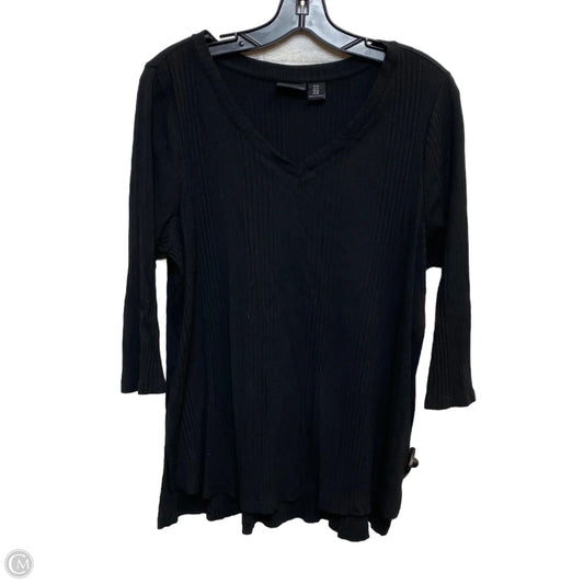 Top 3/4 Sleeve By Rachel Zoe In Black, Size: 1x