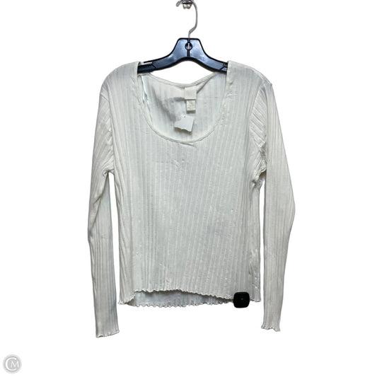 Top Long Sleeve Basic By H&m In Cream, Size: Xl