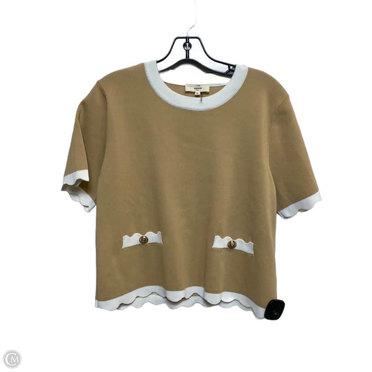 Top Short Sleeve By Entro In Brown & White, Size: M