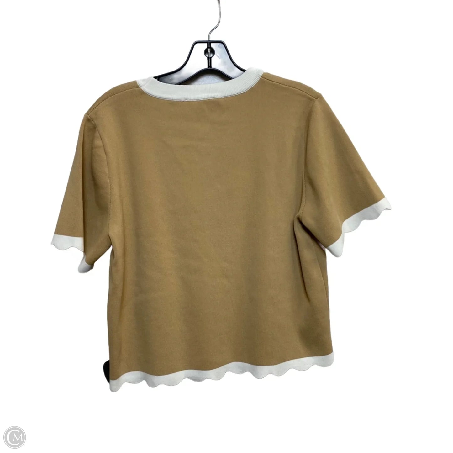 Top Short Sleeve By Entro In Brown & White, Size: M