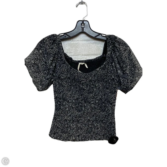 Top Short Sleeve By Anthropologie In Black & Cream, Size: S
