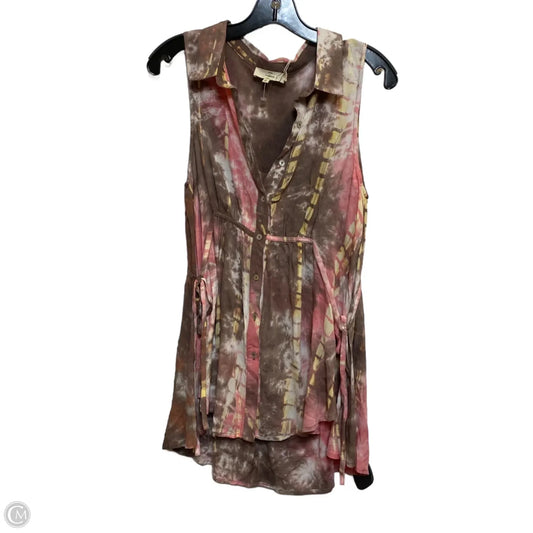 Top Sleeveless By Entro In Brown & Pink, Size: M
