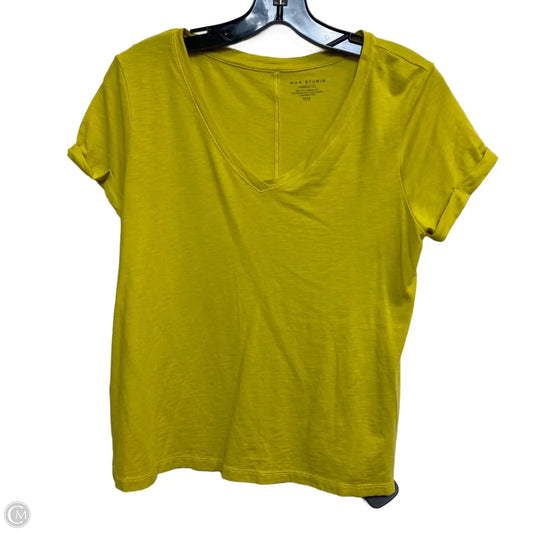 Top Short Sleeve Basic By Max Studio In Yellow, Size: M