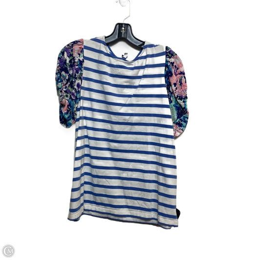 Top Short Sleeve By Crown And Ivy In Blue & White, Size: M