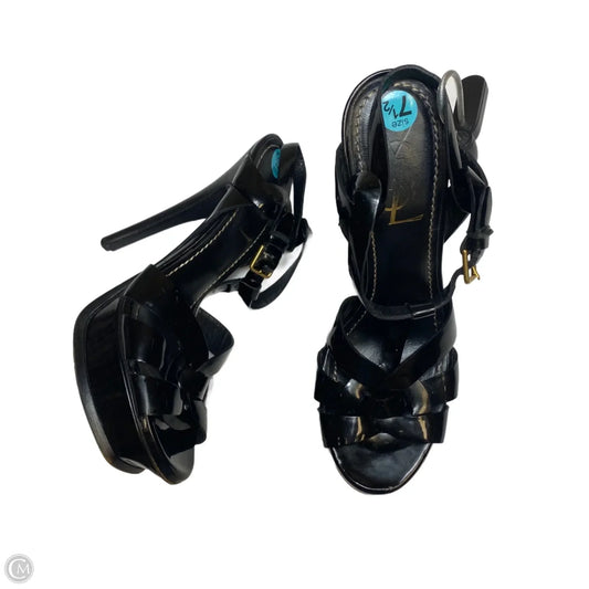 Sandals Luxury Designer By Yves Saint Laurent In Black, Size: 7.5