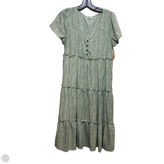 Dress Casual Midi By Jodifl In Cream & Green, Size: S