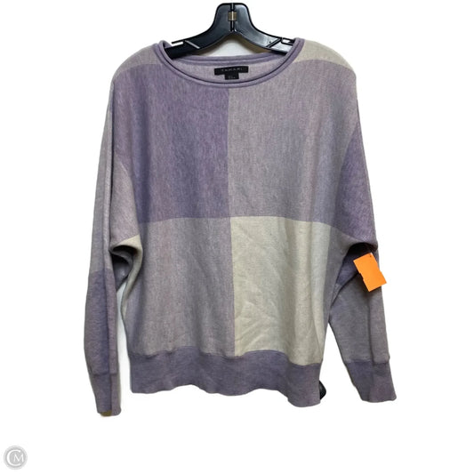 Sweater By Tahari In Cream & Purple, Size: Xl
