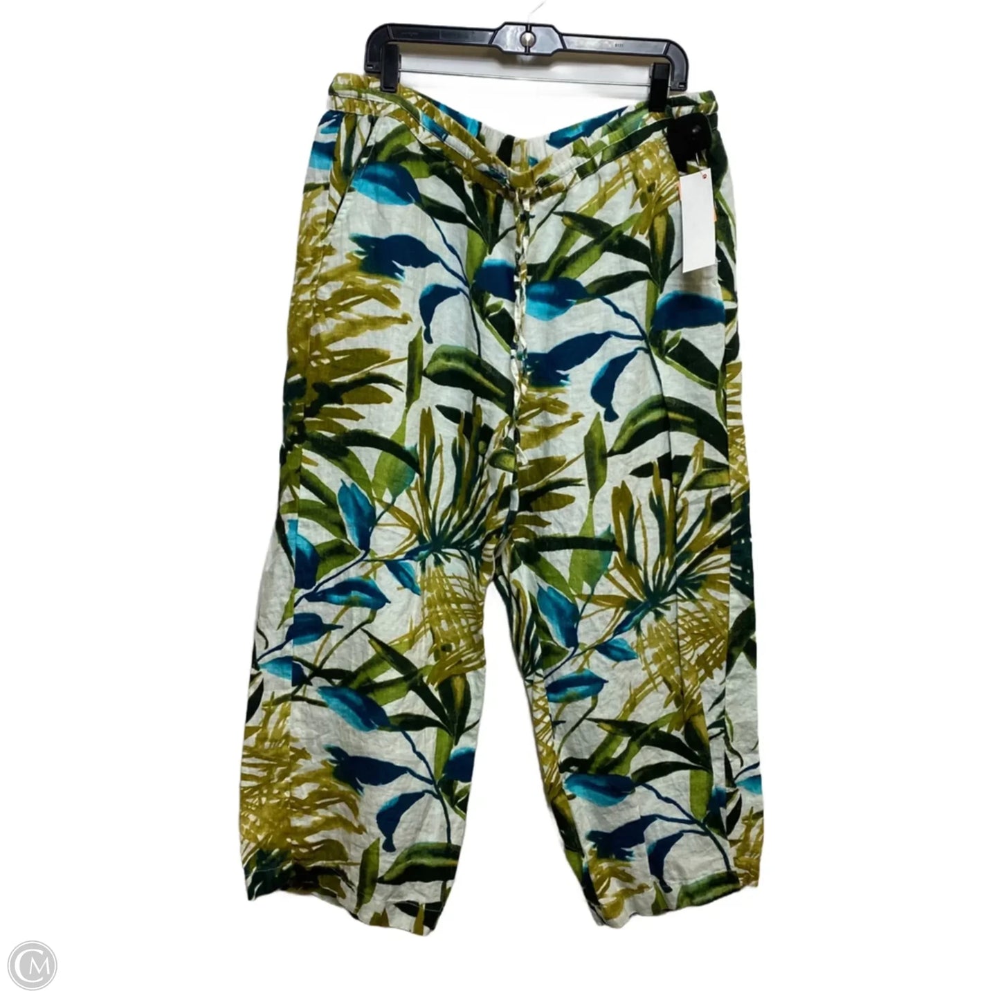 Pants Linen By Chicos In Blue & Green, Size: Xlp