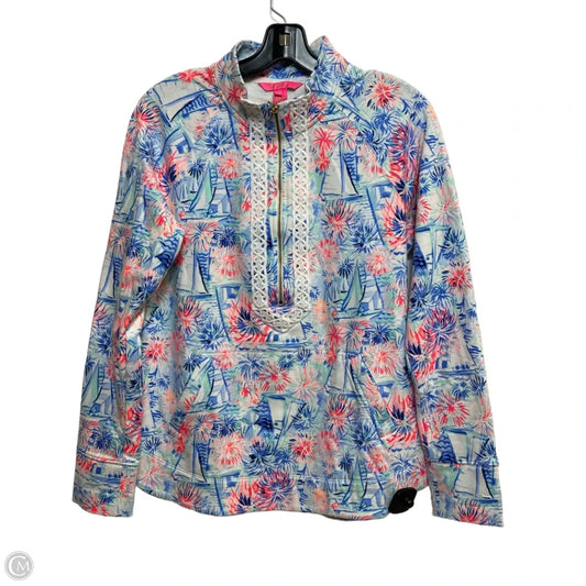 Top Long Sleeve Designer By Lilly Pulitzer In Blue & Pink, Size: S