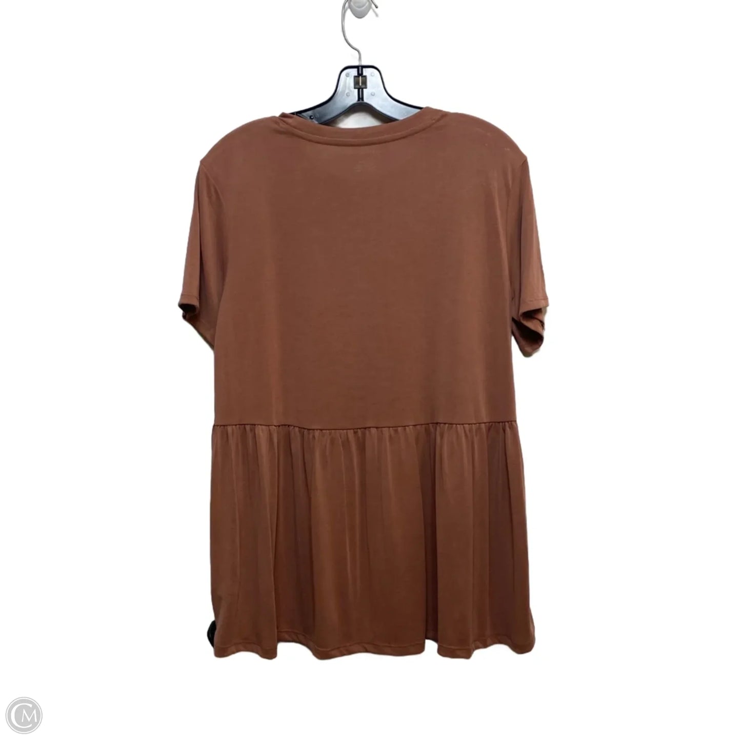 Top Short Sleeve By American Eagle In Brown, Size: M