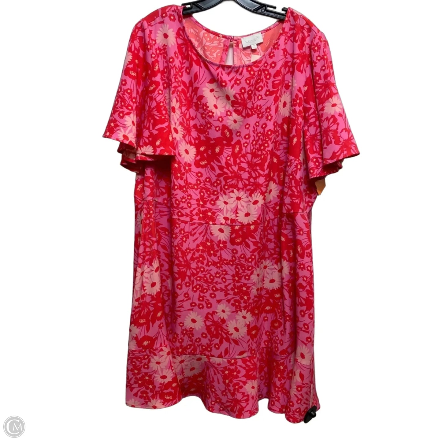 Dress Casual Short By Sugar Lips In Pink & Red, Size: 3x
