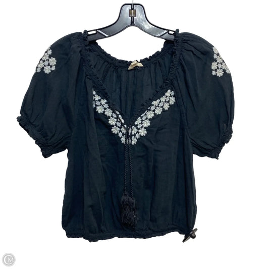 Top Short Sleeve By Lucky Brand In Black, Size: S