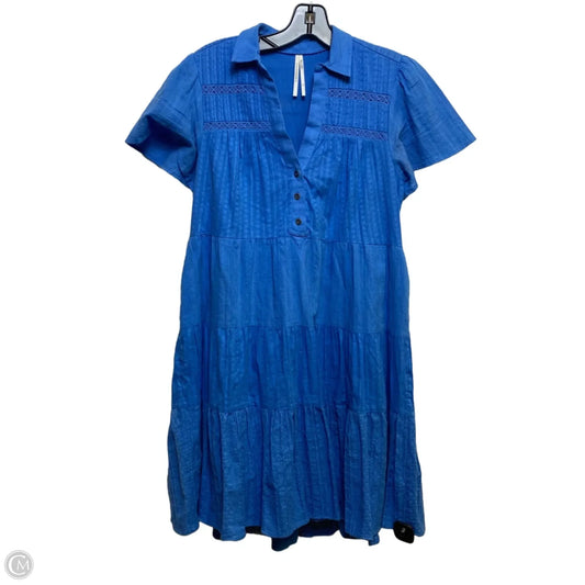 Dress Casual Midi By Anthropologie In Blue, Size: Xs