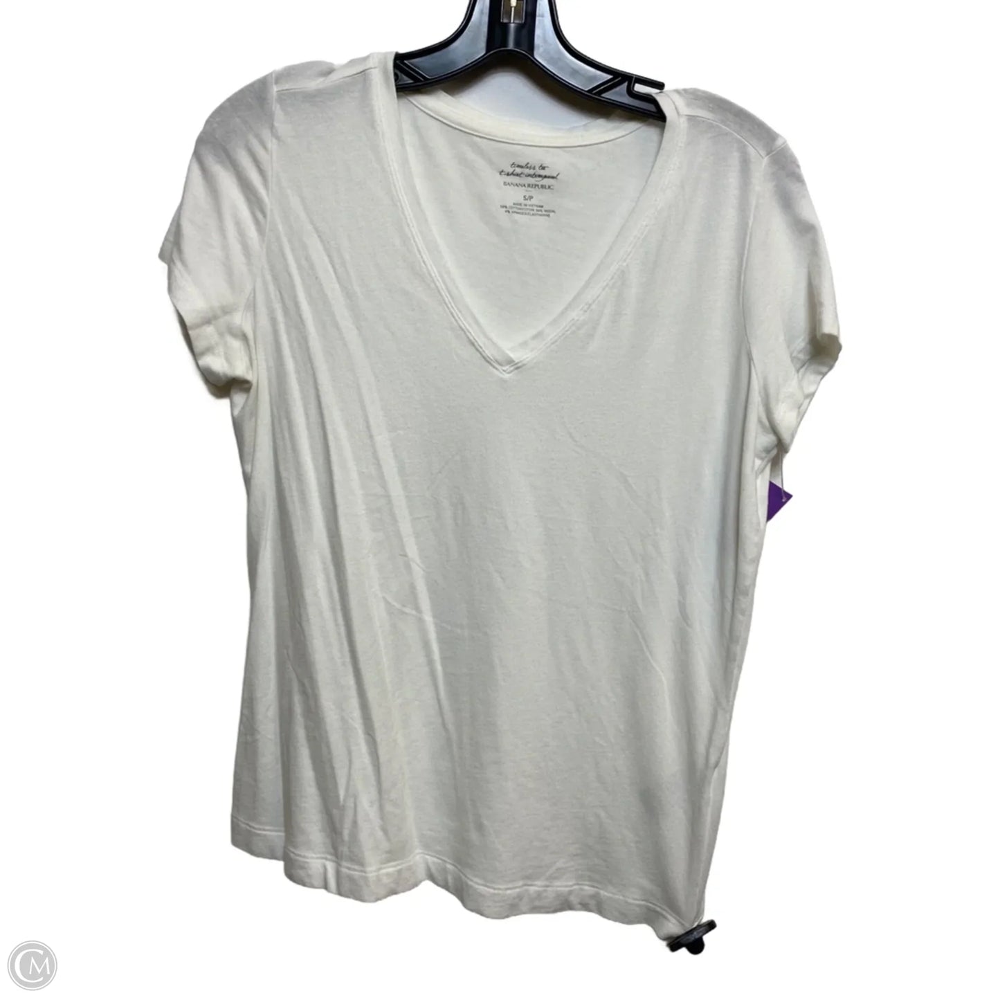 Top Short Sleeve Basic By Banana Republic In White, Size: S