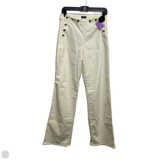 Jeans Wide Leg By Express In Cream Denim, Size: 4