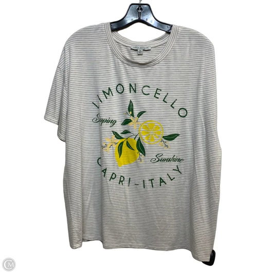 Top Short Sleeve By Green Envelope In Grey & White, Size: Xl