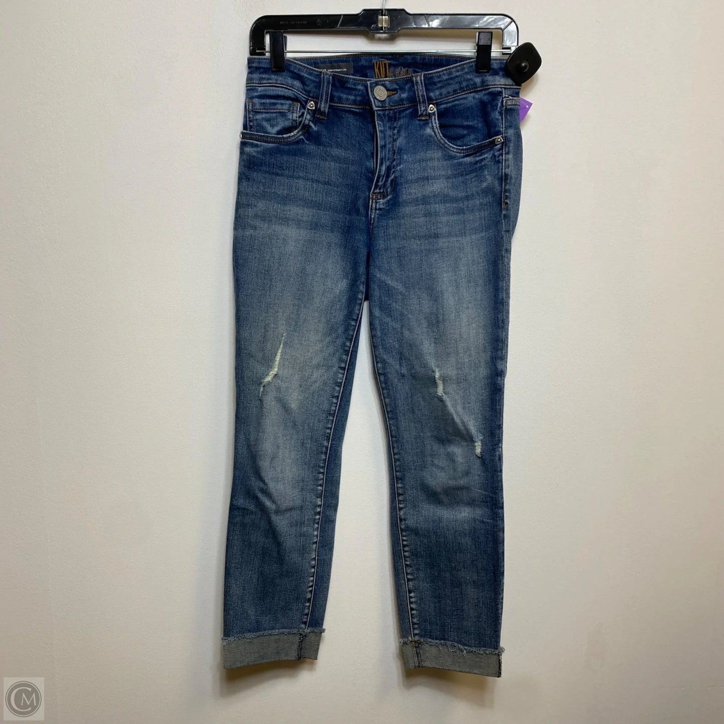 Jeans Cropped By Kut In Blue Denim, Size: 0