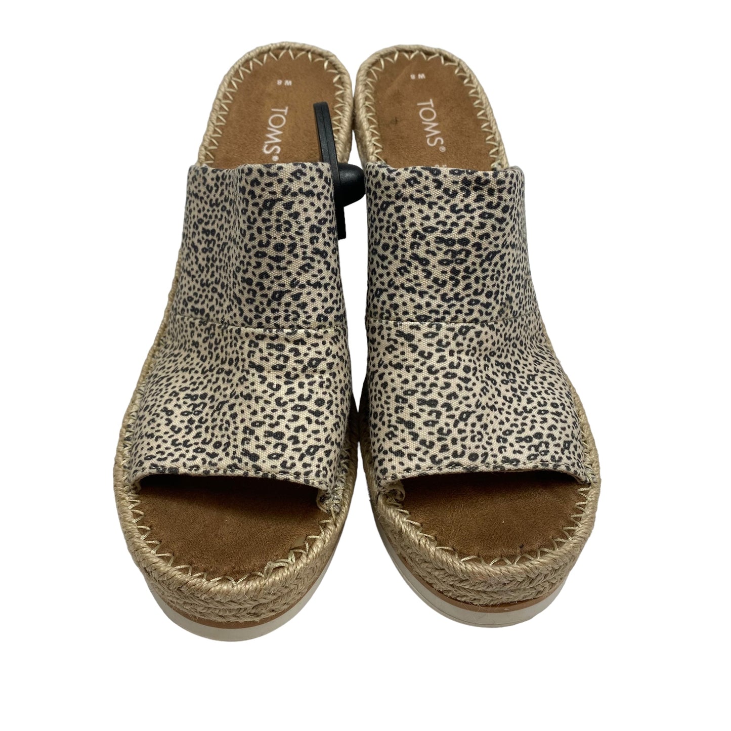 Animal Print Sandals Heels Wedge Toms, Size 8