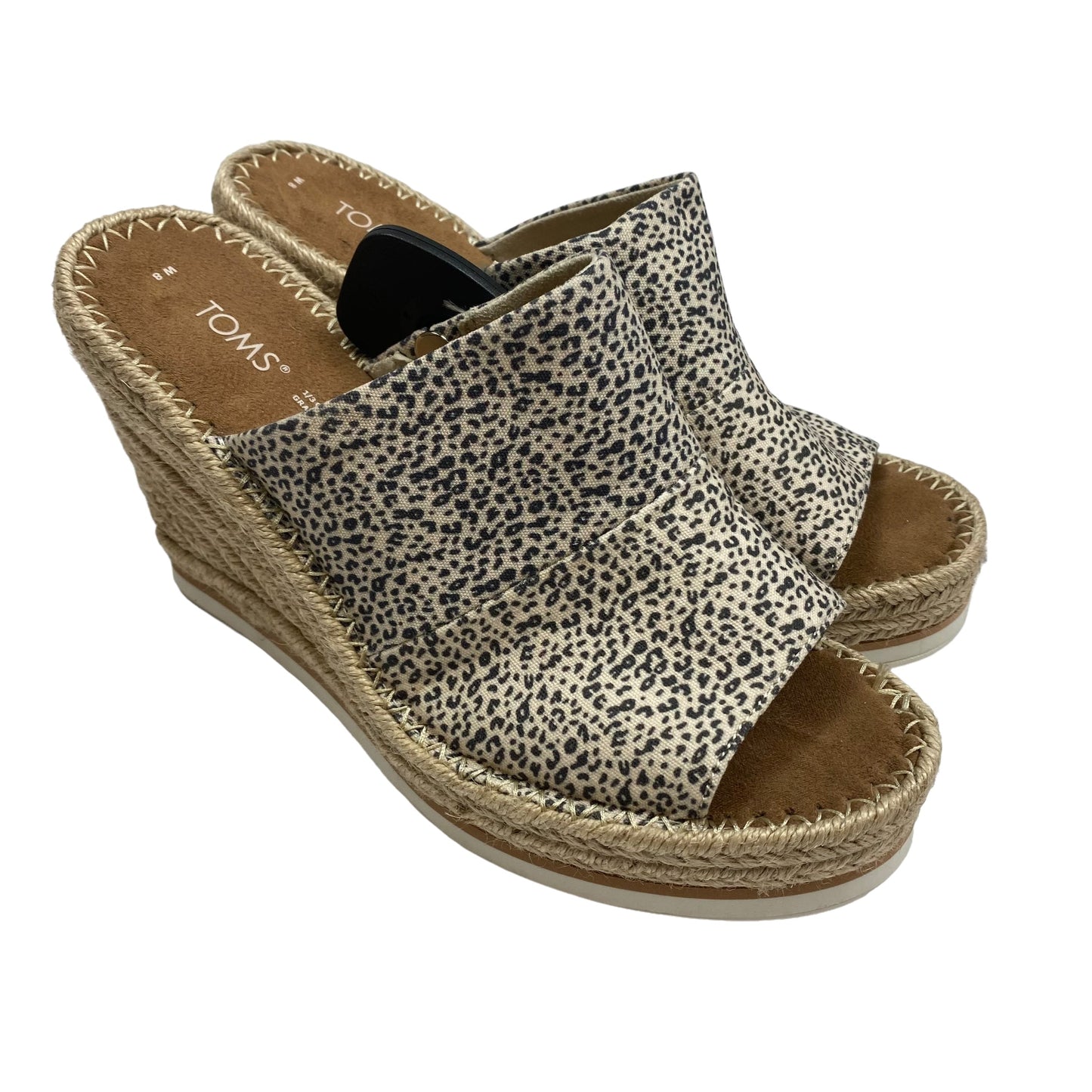 Animal Print Sandals Heels Wedge Toms, Size 8