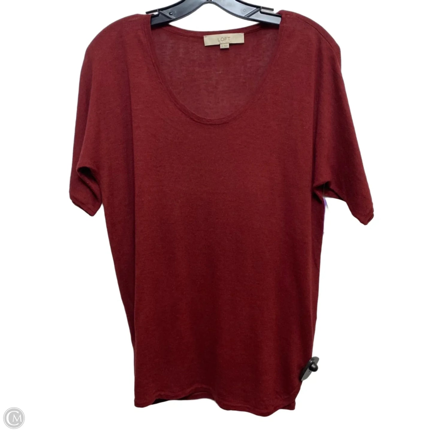 Top Short Sleeve By Loft In Red, Size: M