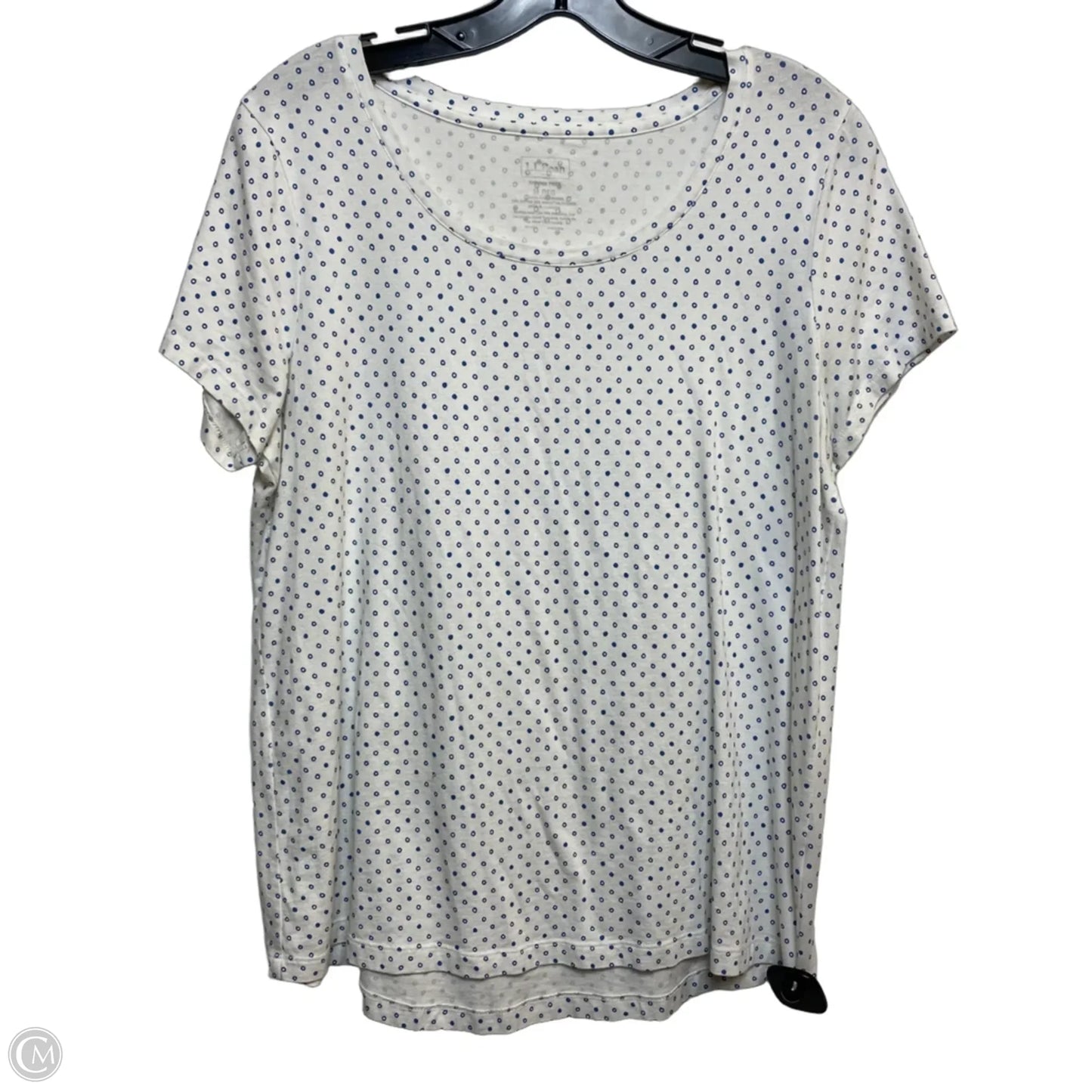Top Short Sleeve Basic By L.l. Bean In Blue & White, Size: M