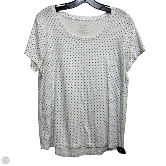 Top Short Sleeve Basic By L.l. Bean In Blue & White, Size: M