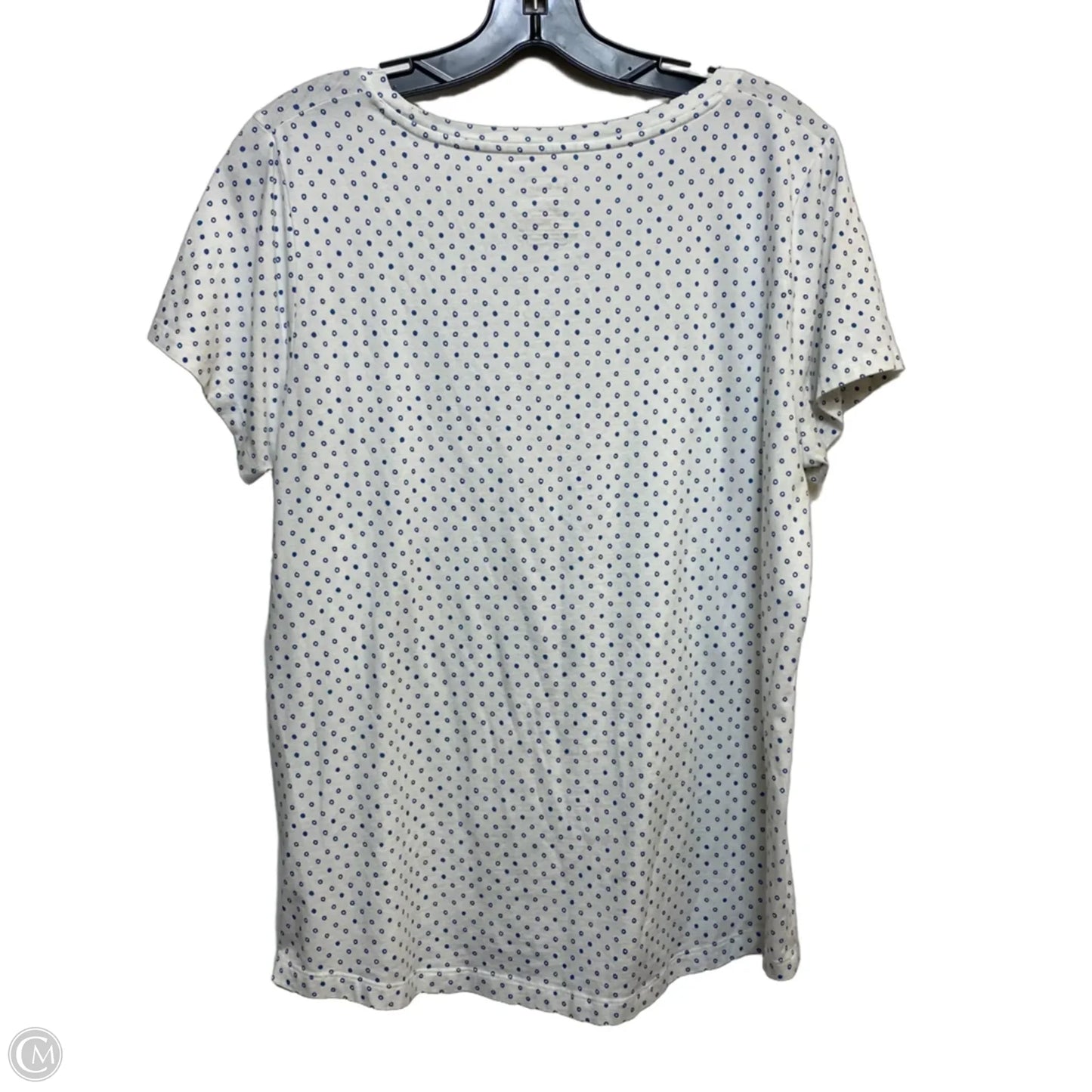 Top Short Sleeve Basic By L.l. Bean In Blue & White, Size: M