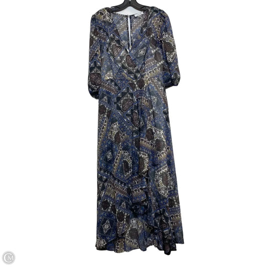 Dress Casual Maxi By Calvin Klein In Blue & White, Size: M