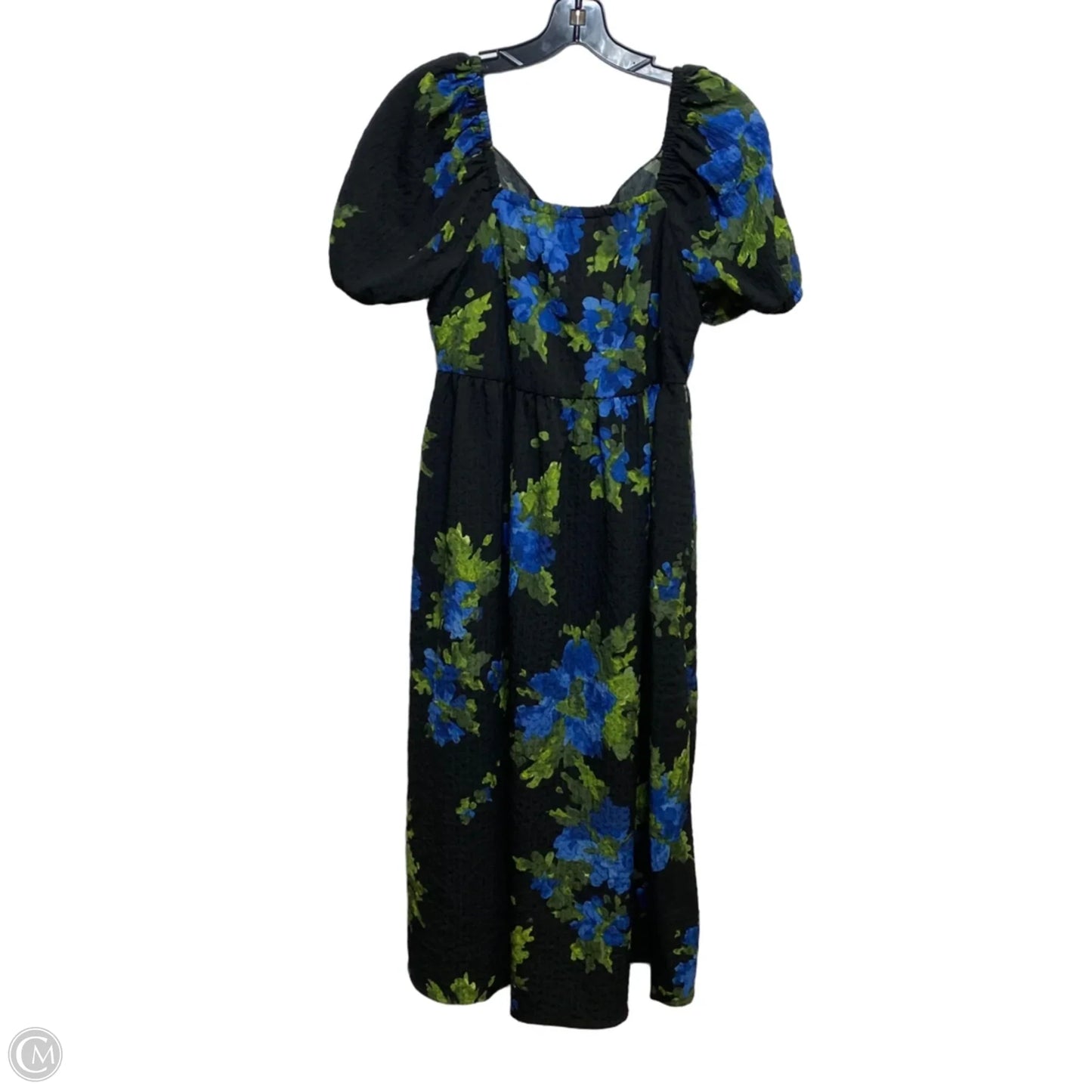 Dress Casual Midi By Time And Tru In Black & Green, Size: S