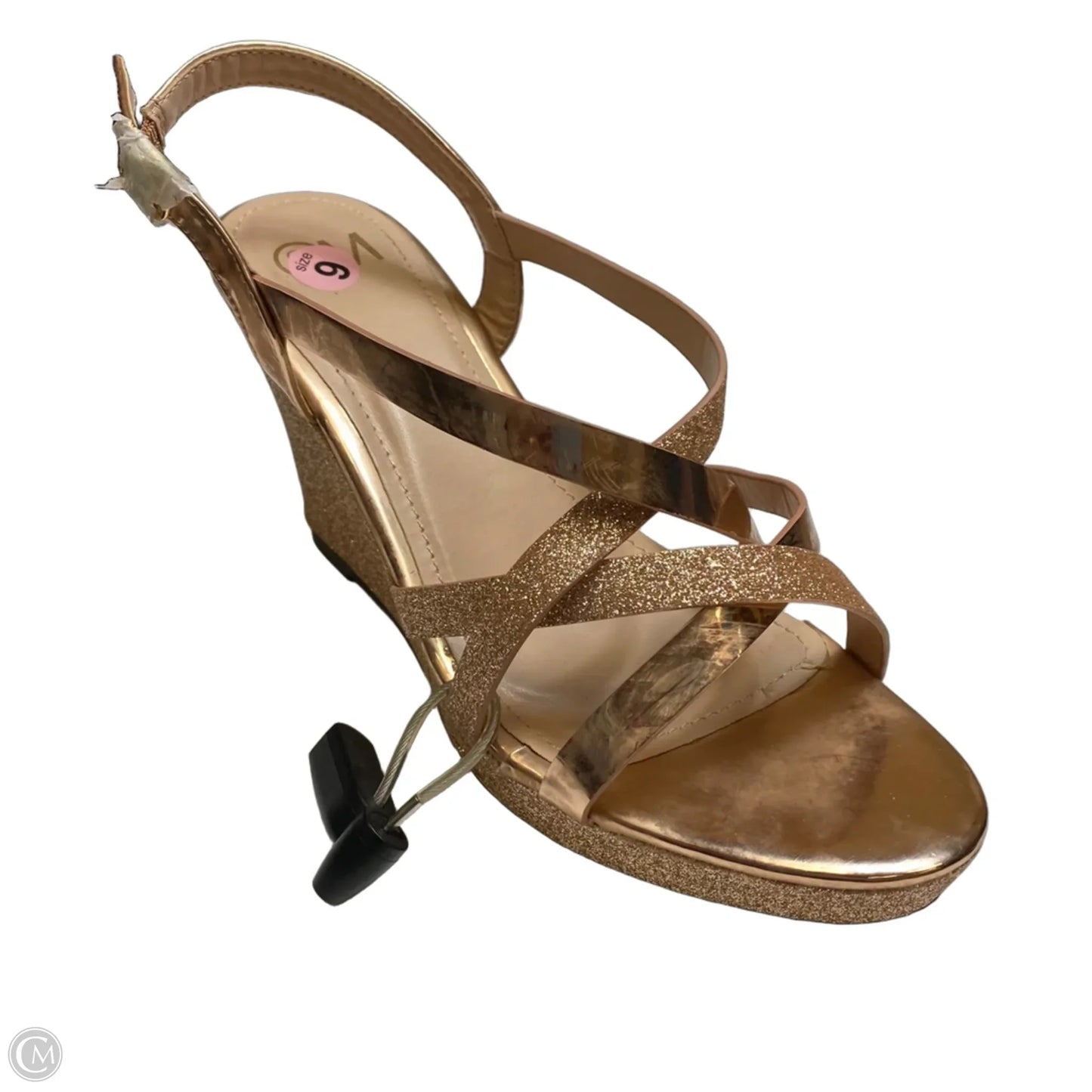 Sandals Heels Wedge By CM In Rose Gold, Size: 9