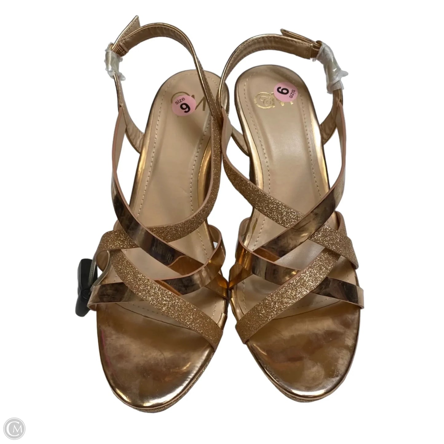 Sandals Heels Wedge By CM In Rose Gold, Size: 9