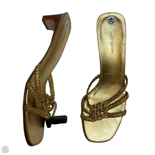 Sandals Designer By Brighton In Gold, Size: 10