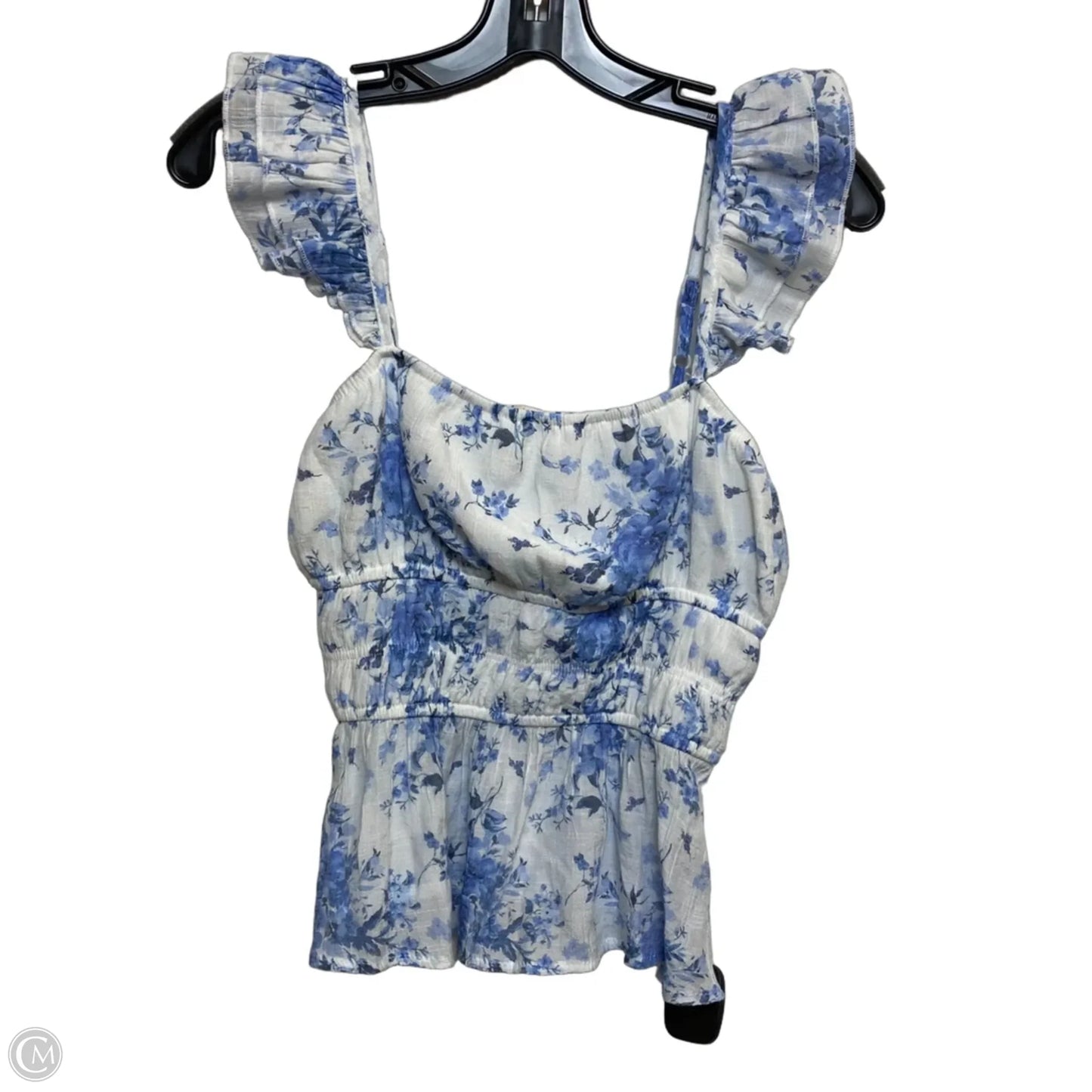 Top Sleeveless By Mi Ami In Blue & White, Size: S