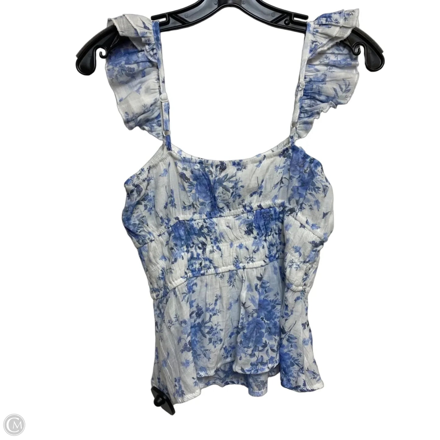 Top Sleeveless By Mi Ami In Blue & White, Size: S