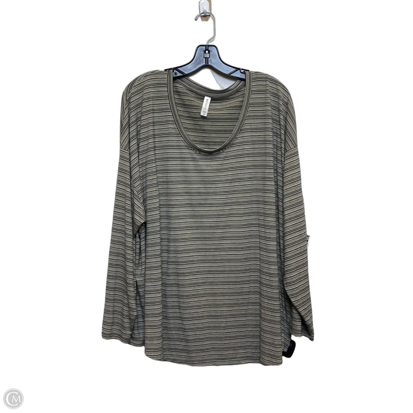 Top Long Sleeve By Athleta In Black & Cream, Size: 3x