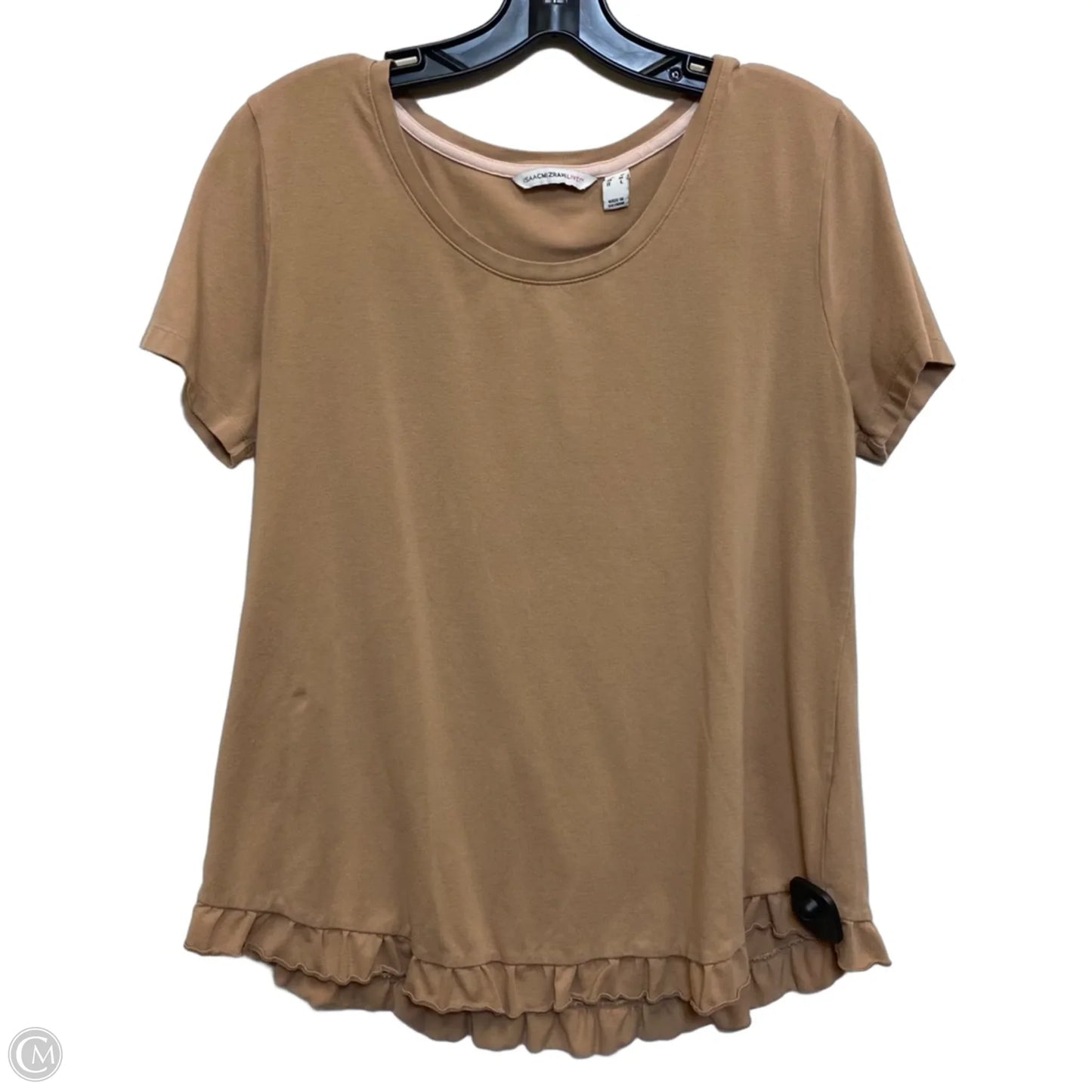 Top Short Sleeve By Isaac Mizrahi Live Qvc In Brown, Size: M
