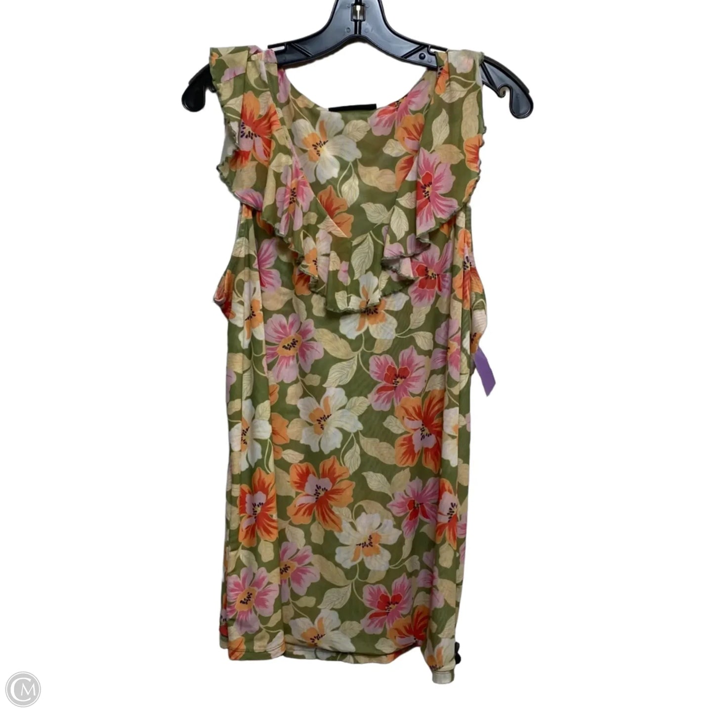 Top Sleeveless By Lane Bryant In Green & Orange, Size: 1x