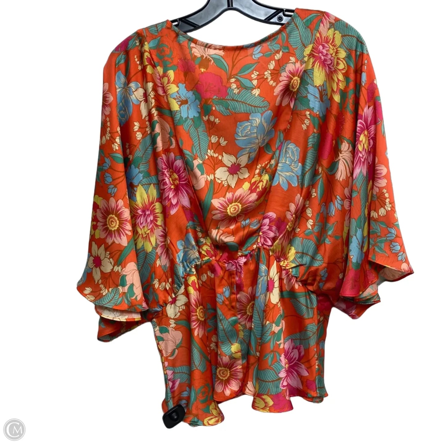 Top Short Sleeve By Umgee In Green & Orange, Size: M
