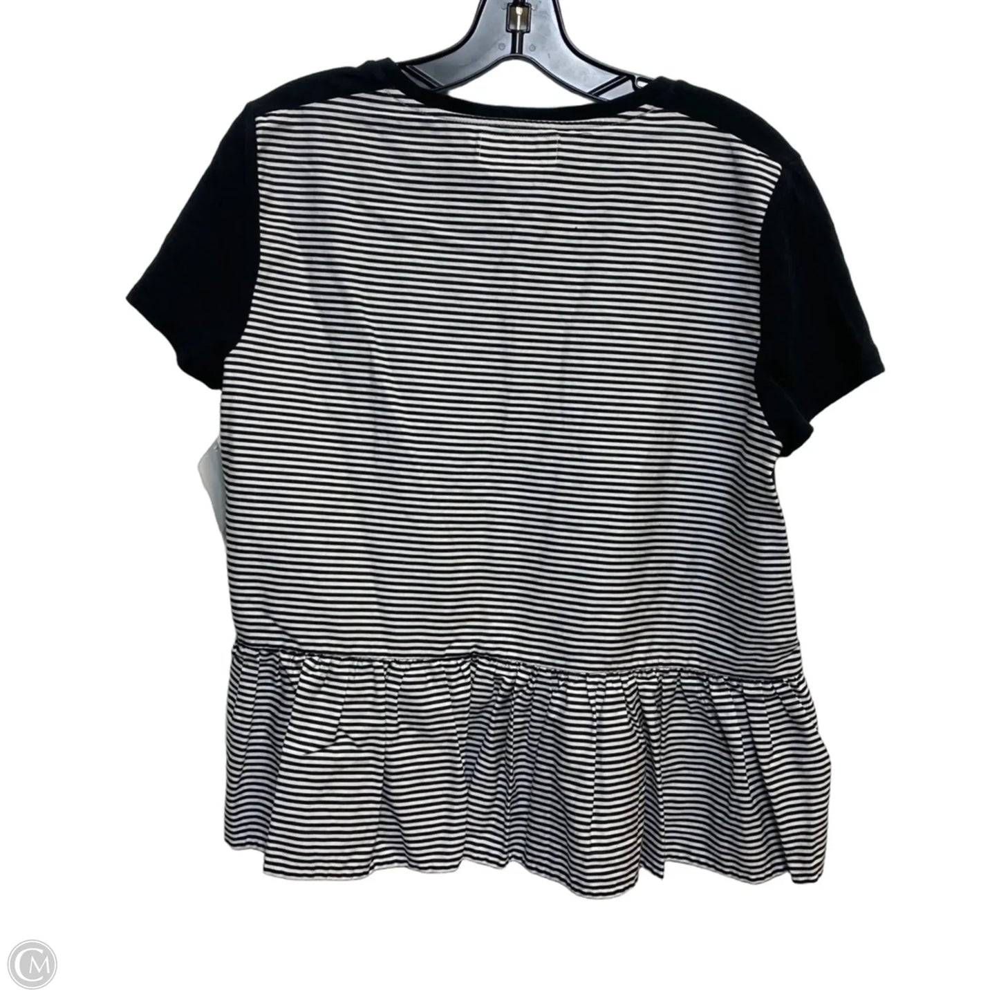 Top Short Sleeve Designer By Kate Spade In Black & White, Size: L