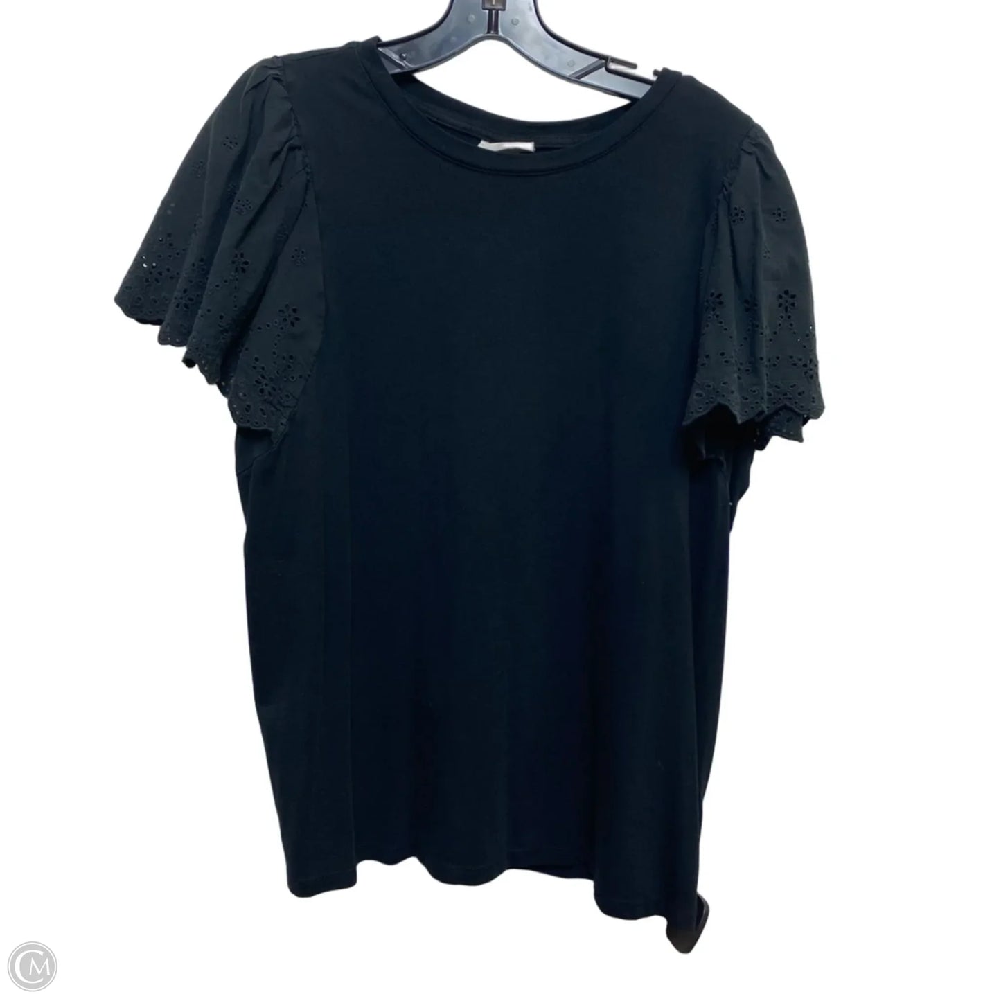 Top Short Sleeve By Ava & Viv In Black, Size: 1x