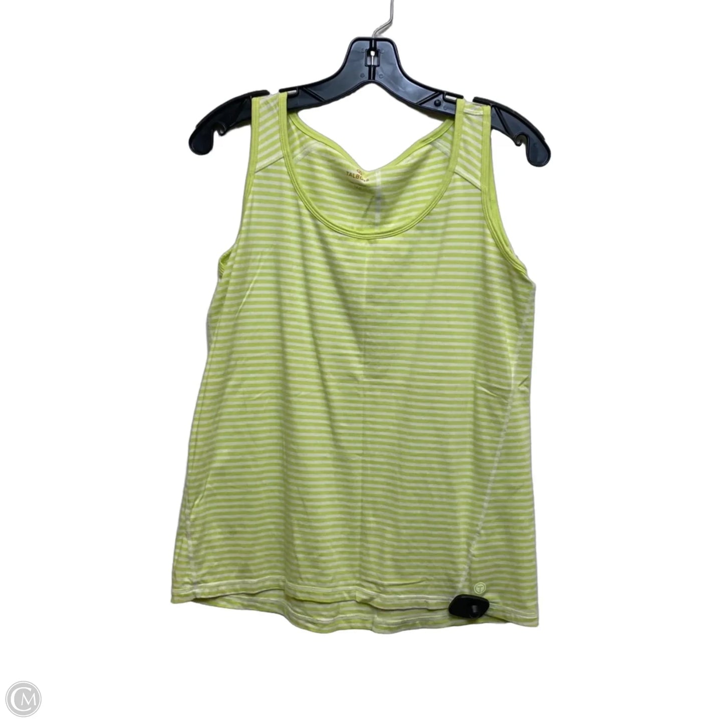 Top Sleeveless By Talbots In Green & White, Size: 1x