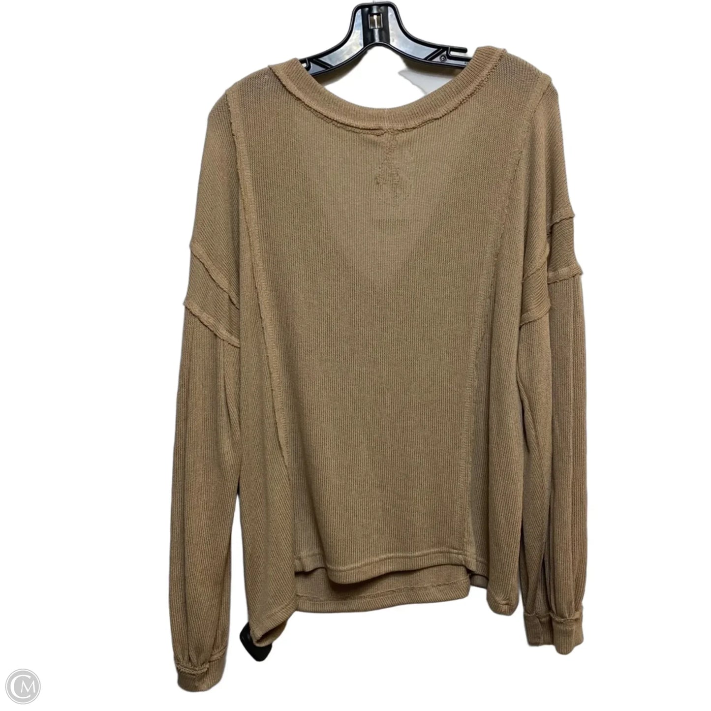 Top Long Sleeve By Pol In Brown, Size: L
