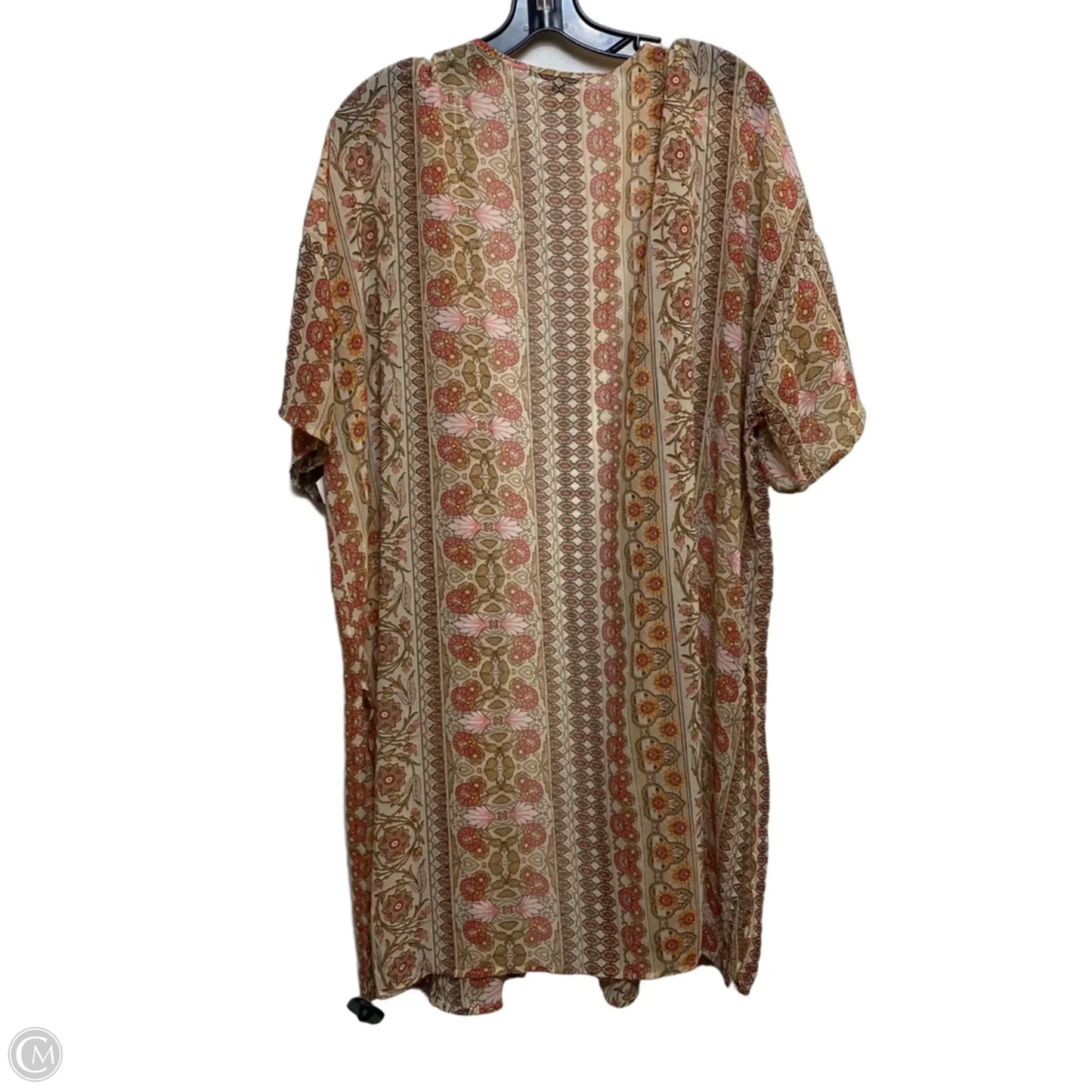 Kimono By Ambiance Apparel In Pink & Tan, Size: Xl