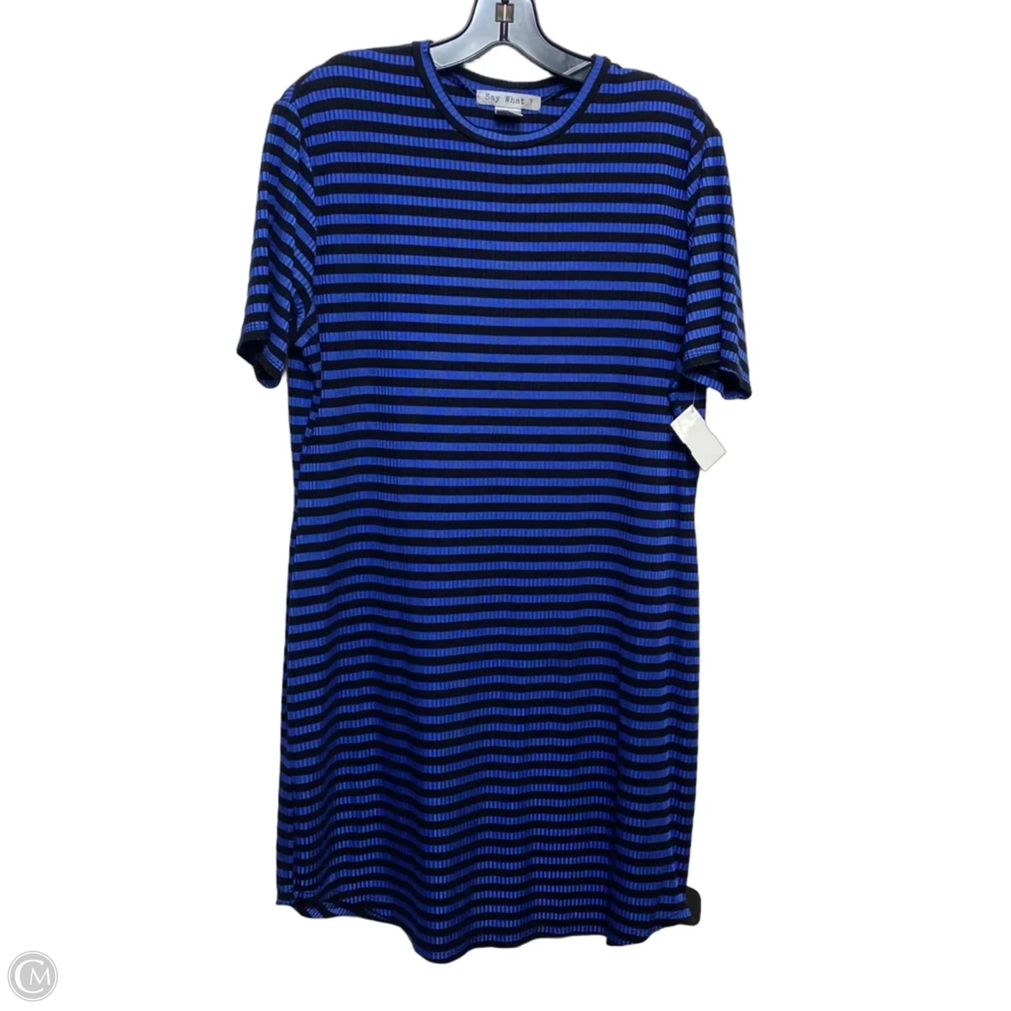 Dress Casual Short By Say What In Black & Blue, Size: 1x