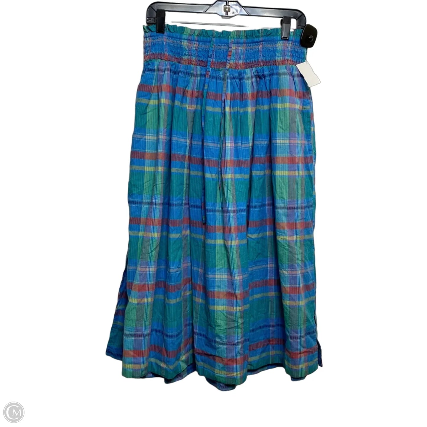 Skirt Midi By Free Assembly In Blue & Green, Size: S